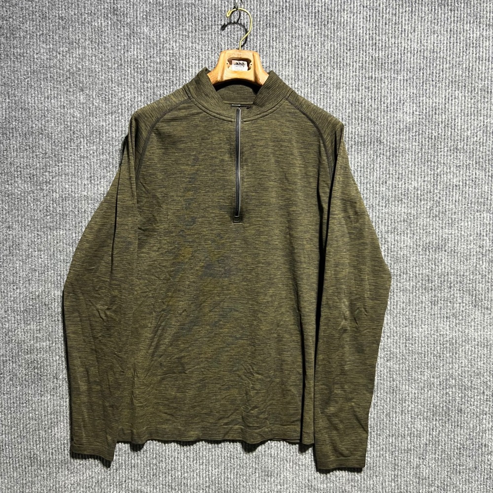 Lululemon Metal Vent Tech Pullover Mens XL Olive Green 1/2 Zip Long Sleeve Shirt